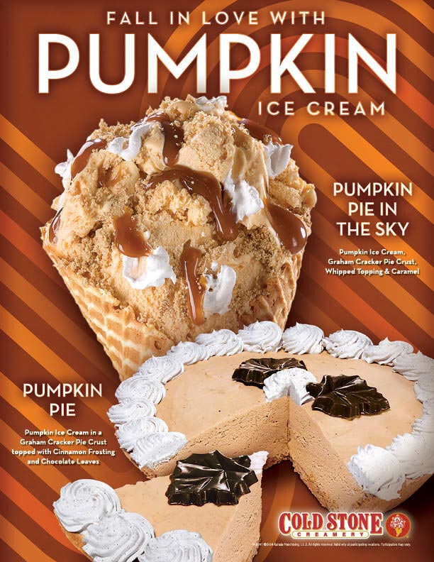 Fall in Love with Pumpkin - Again: Cold Stone Creamery Brings Back Pumpkin Pie in the Sky for the Season!