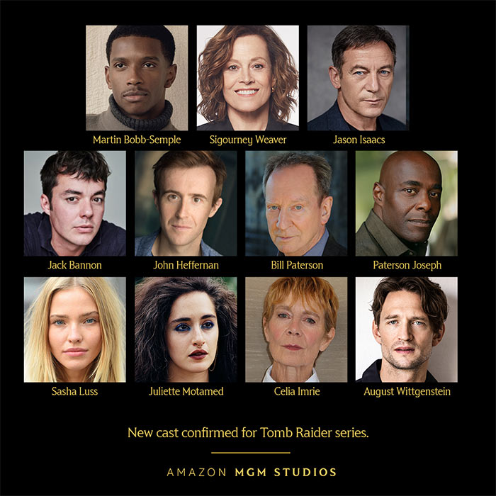 Amazon MGM Studios confirms new cast members for upcoming Tomb Raider series including Sigourney Weaver, Jason Isaacs, and more